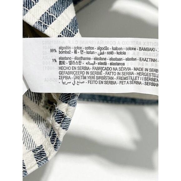 Zara Striped Denim Crop Bodice Tank Top Sleeveless‎ Blue White Small - Picture 8 of 12